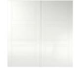 Witte geïsoleerde garagedeur SV1080 met traditionele horizontale panelen van Top Deuren